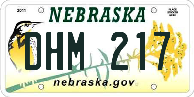 NE license plate DHM217