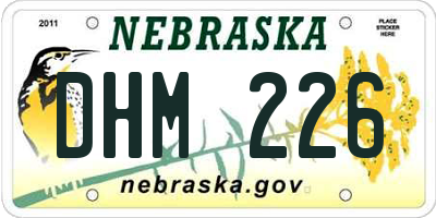 NE license plate DHM226