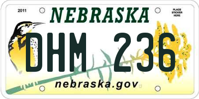 NE license plate DHM236