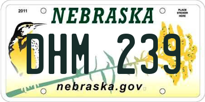 NE license plate DHM239