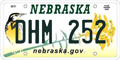NE license plate DHM252