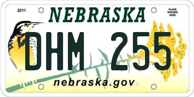 NE license plate DHM255