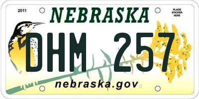 NE license plate DHM257