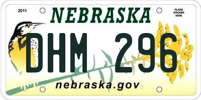 NE license plate DHM296
