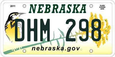 NE license plate DHM298