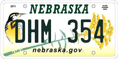 NE license plate DHM354
