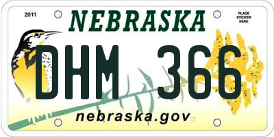 NE license plate DHM366