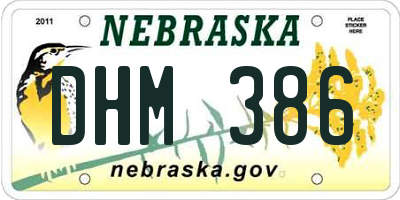 NE license plate DHM386
