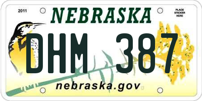NE license plate DHM387
