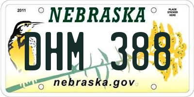 NE license plate DHM388