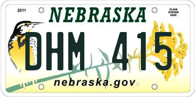 NE license plate DHM415