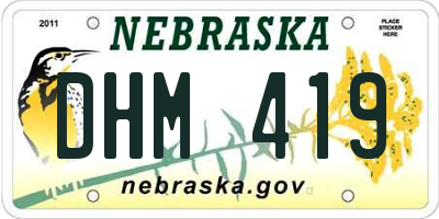 NE license plate DHM419