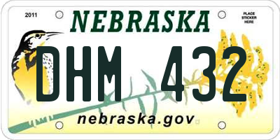 NE license plate DHM432