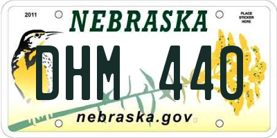 NE license plate DHM440