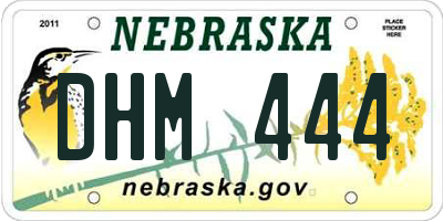 NE license plate DHM444