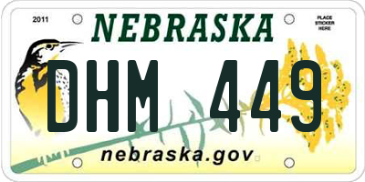 NE license plate DHM449
