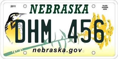NE license plate DHM456