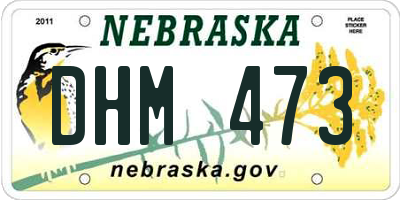 NE license plate DHM473