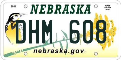 NE license plate DHM608