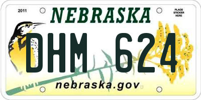 NE license plate DHM624