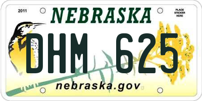 NE license plate DHM625