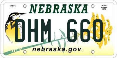 NE license plate DHM660