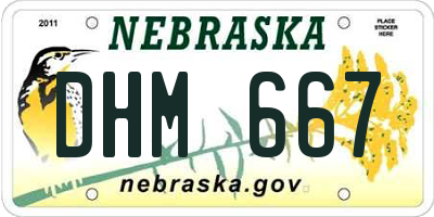 NE license plate DHM667