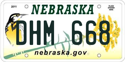 NE license plate DHM668