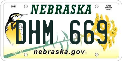 NE license plate DHM669