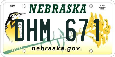 NE license plate DHM671