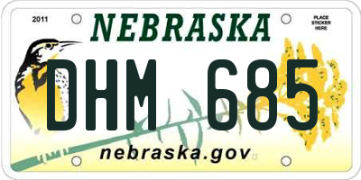 NE license plate DHM685