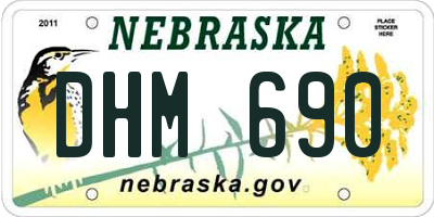 NE license plate DHM690