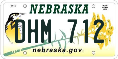 NE license plate DHM712