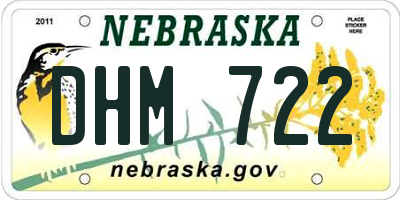 NE license plate DHM722