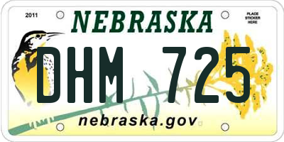 NE license plate DHM725