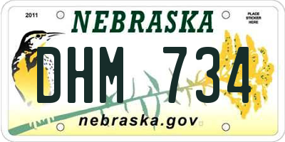 NE license plate DHM734