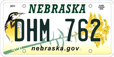 NE license plate DHM762