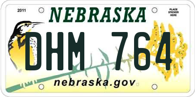 NE license plate DHM764