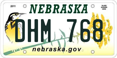 NE license plate DHM768