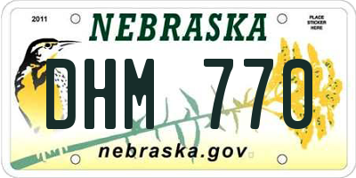 NE license plate DHM770
