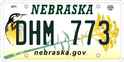 NE license plate DHM773
