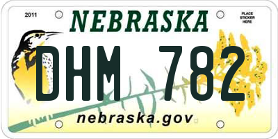 NE license plate DHM782