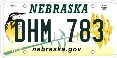 NE license plate DHM783