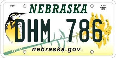 NE license plate DHM786