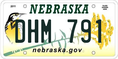 NE license plate DHM791