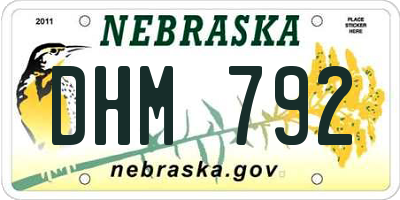 NE license plate DHM792