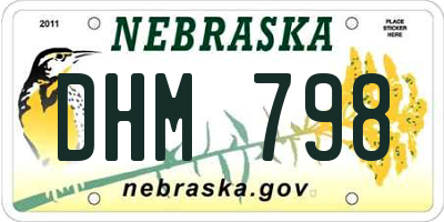 NE license plate DHM798