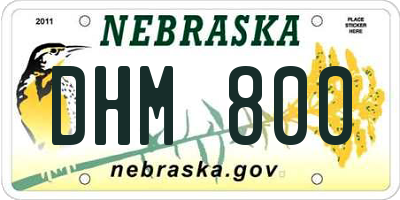 NE license plate DHM800