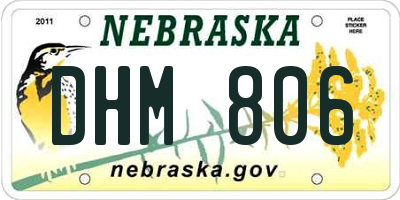 NE license plate DHM806
