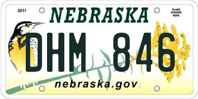 NE license plate DHM846